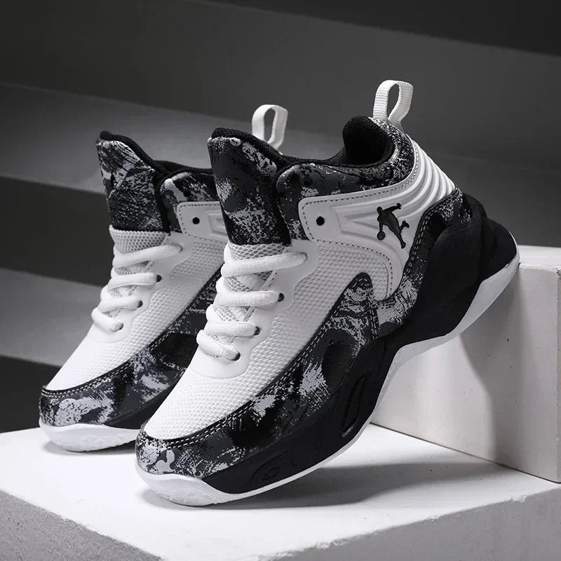 Kids basketball shoes from The Clothing Company Sydney featuring non-slip sports sneakers with colorful design and comfortable fit.