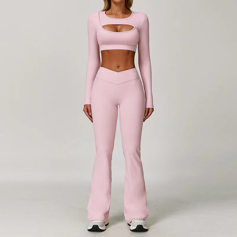 Women’s fitness yoga gym clothes set by The Clothing Company Sydney, includes sports bra and matching leggings for workout and running.