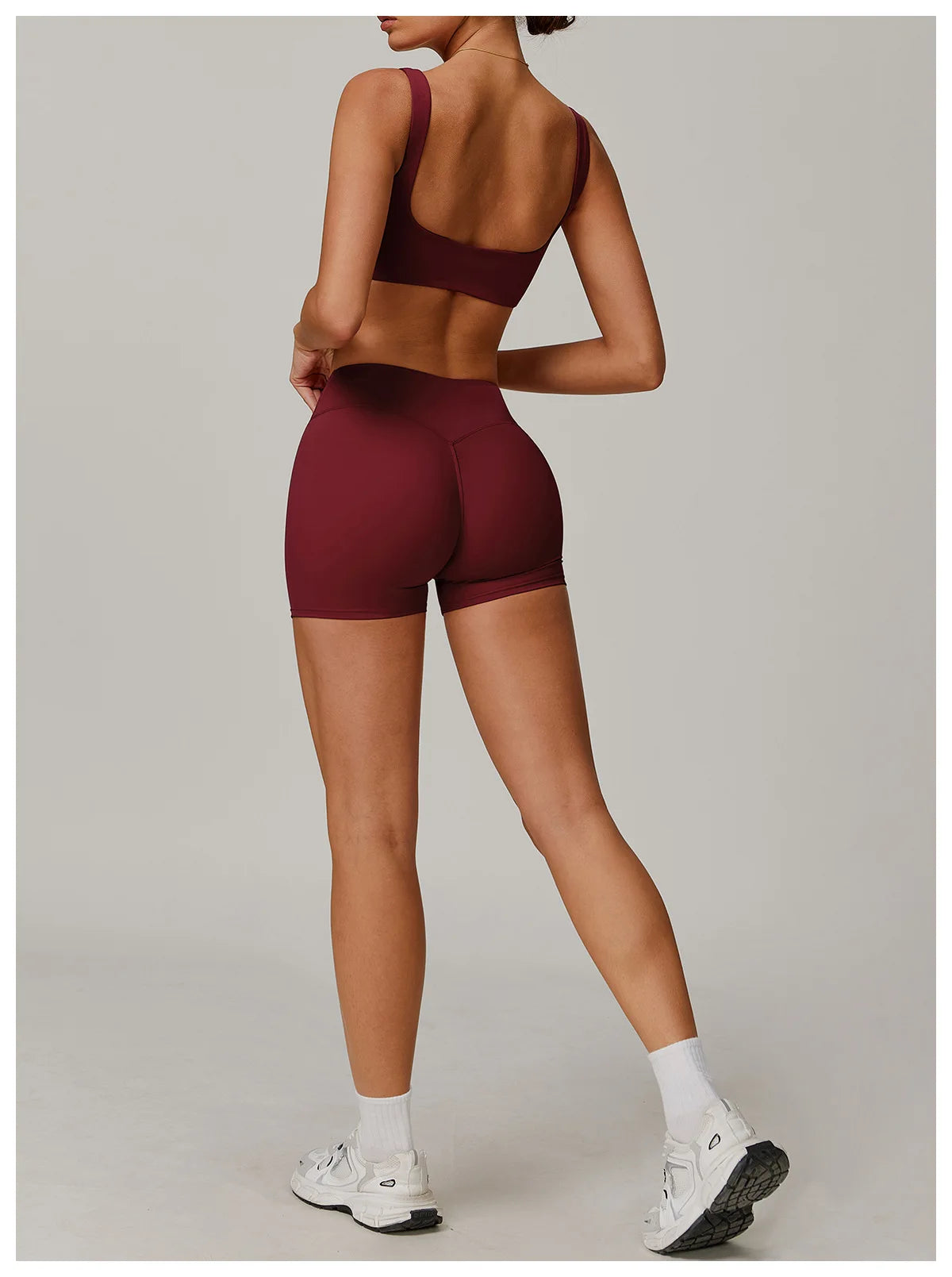 Two-piece women's yoga and workout set featuring sports bra and leggings from The Clothing Company Sydney for fitness and activewear.