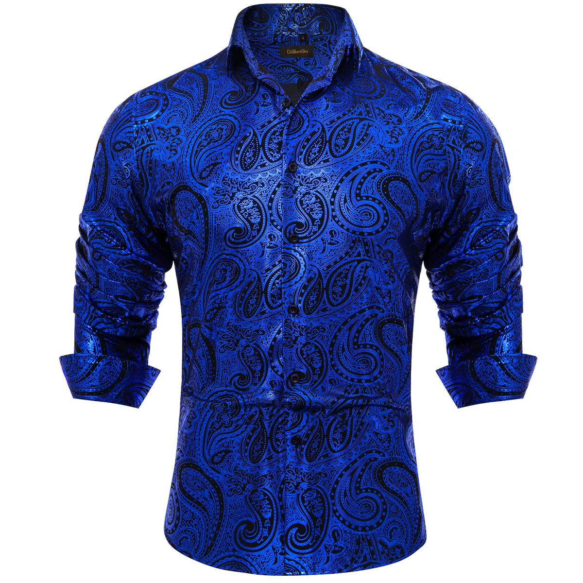 Pink, blue, and red paisley print men's long sleeve dress shirt from The Clothing Company Sydney, slim fit social clothing top.