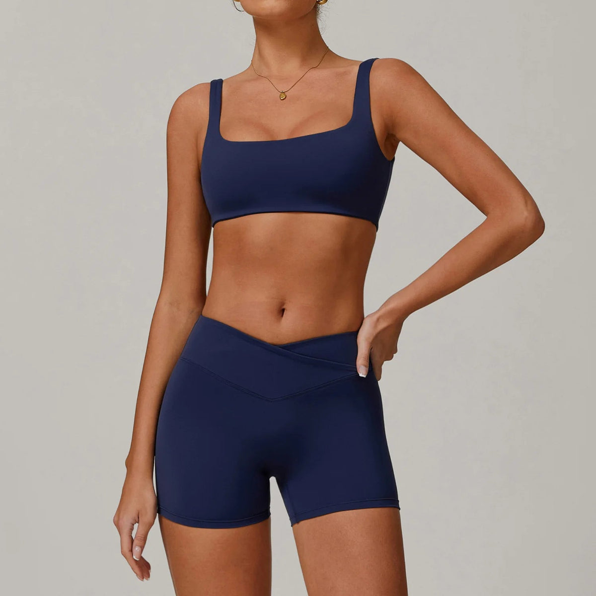 Two-piece women's yoga and workout set including sports bra and leggings, activewear from The Clothing Company Sydney.