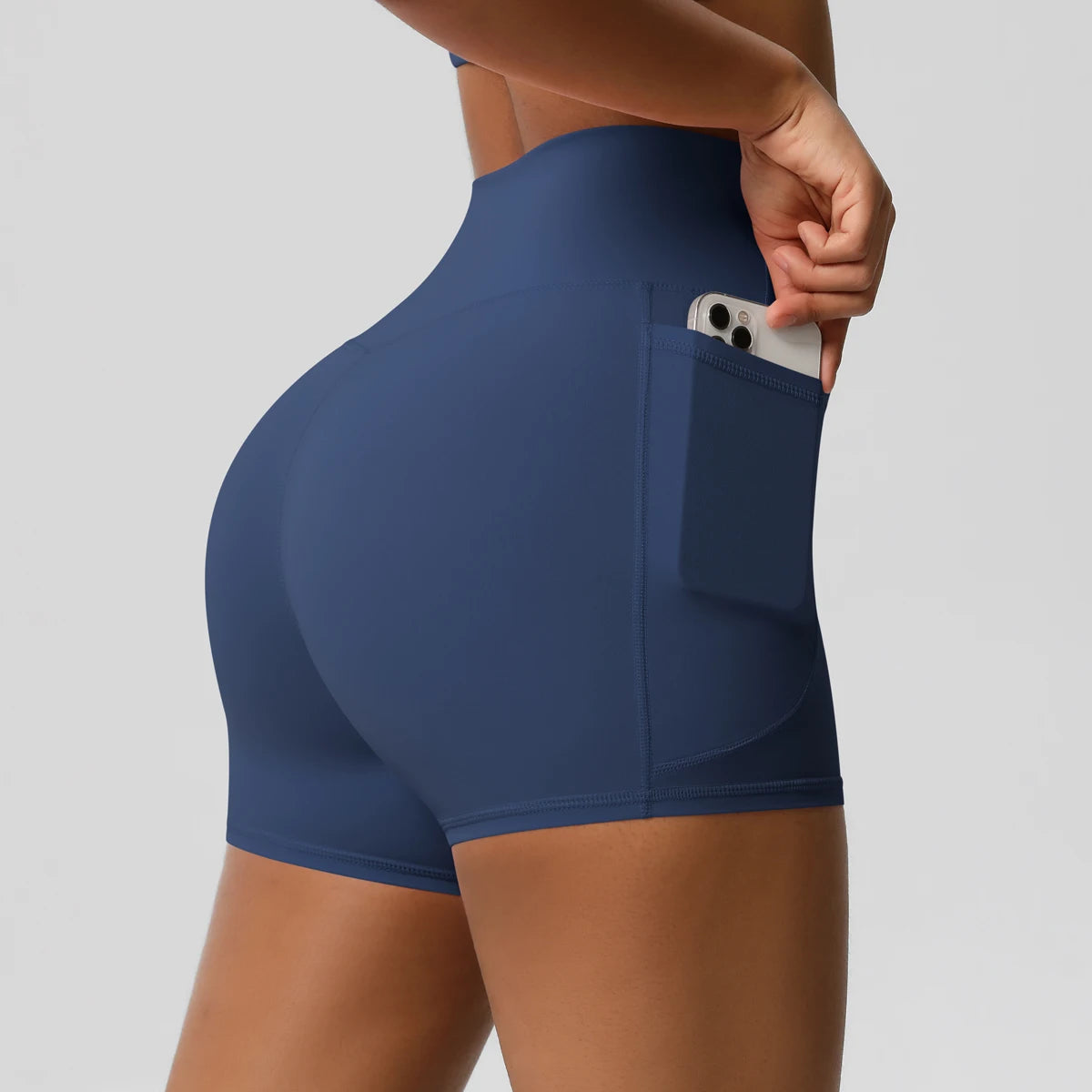 Women's Pocketed Yoga Legging Shorts Squat Proof High Waist Fitness Quick Drying Cycling Workout Gym Shorts