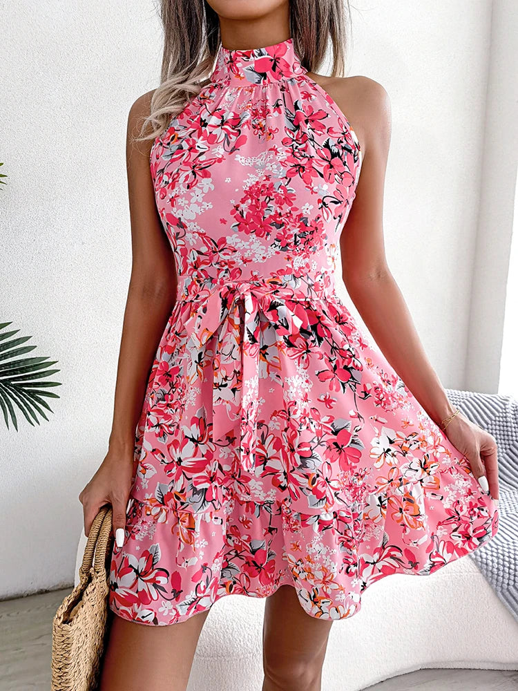 Summer women's floral print bandage sundress by The Clothing Company Sydney, perfect for casual beach or holiday wear.