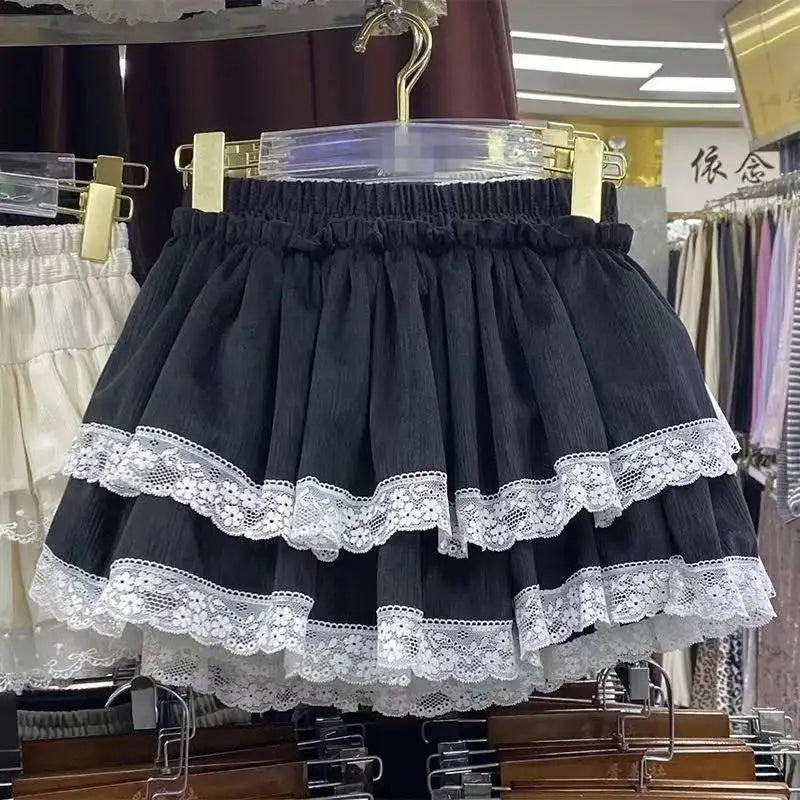 Y2k cute ruffled plaid skirt by The Clothing Company Sydney, featuring punk rock style and casual fit for women.