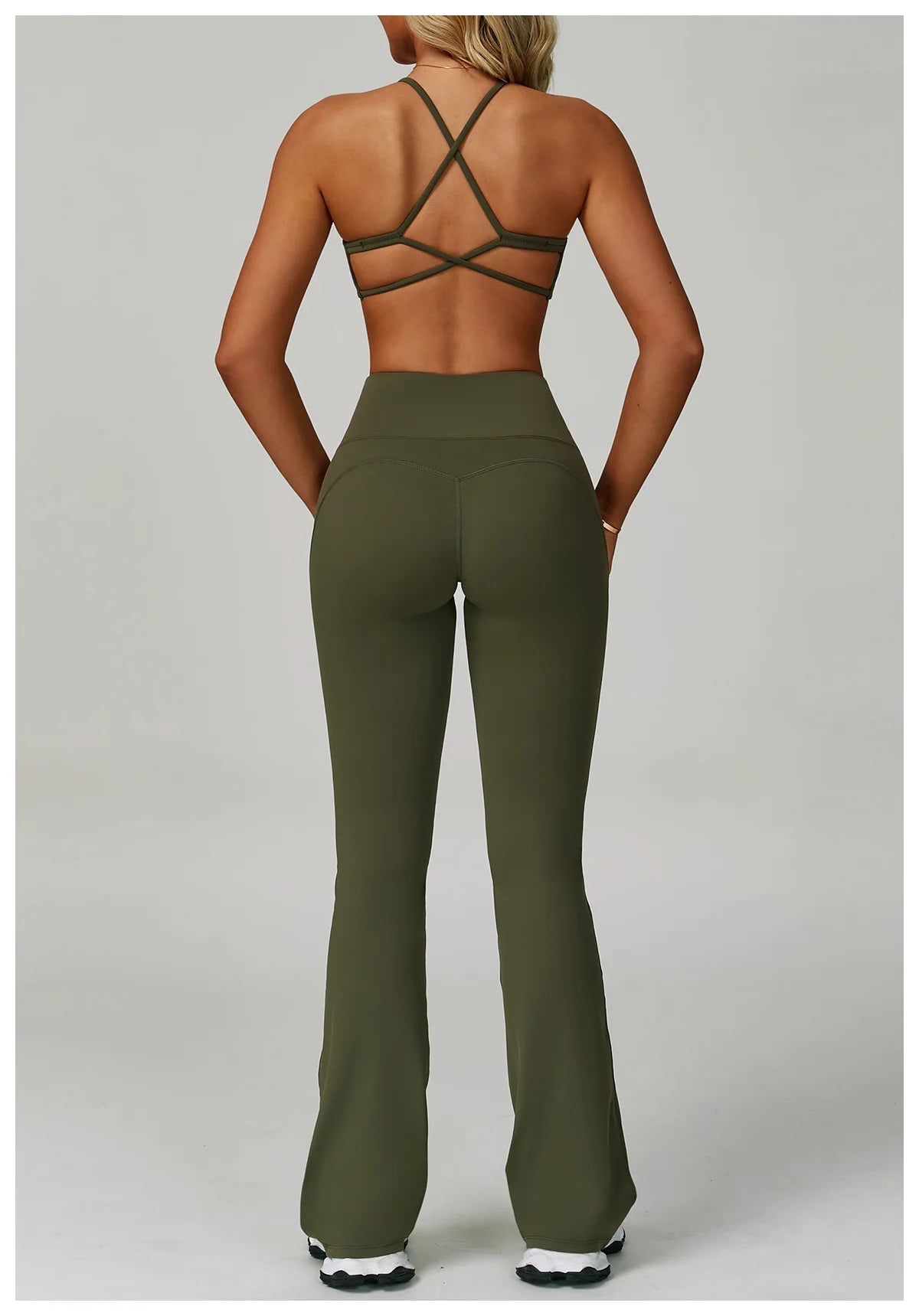 Women's fitness tracksuit by The Clothing Company Sydney, includes workout bra and high waist leggings, perfect for yoga and gym workouts.
