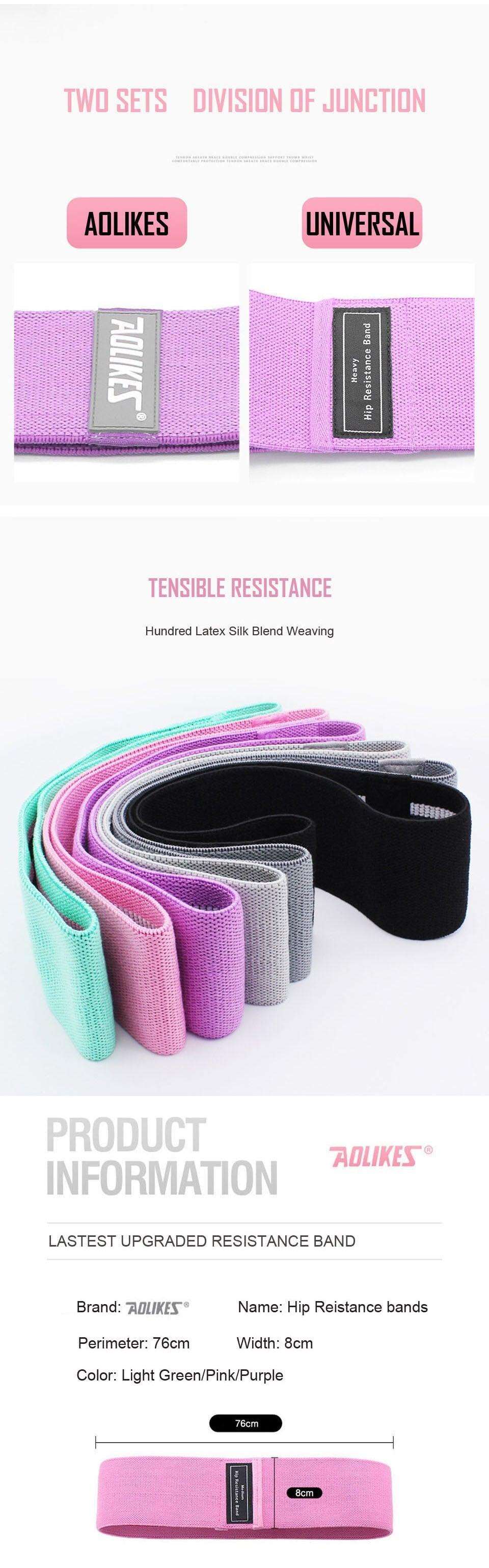 Wide fitness yoga resistance band for hip and leg exercises, featuring anti-slip design, ideal for squats and circle training.