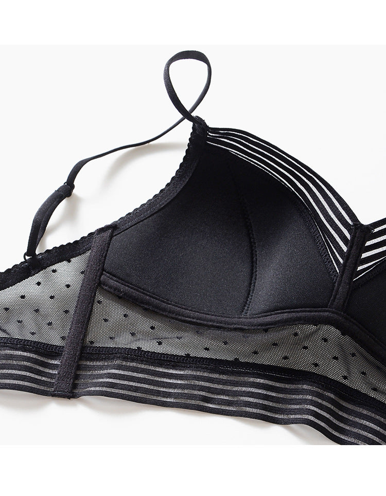 Plus size seamless lace mesh bralette from The Clothing Company Sydney, wireless, backless, U-shaped design, comfortable lingerie.