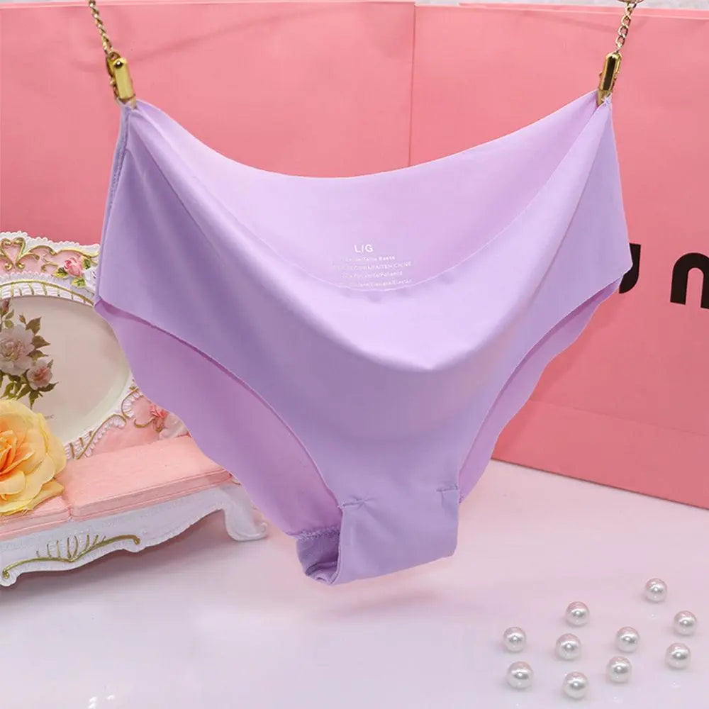 Seamless women's briefs by The Clothing Company Sydney, ultra-thin, soft, with trimming ruffles and traceless design.