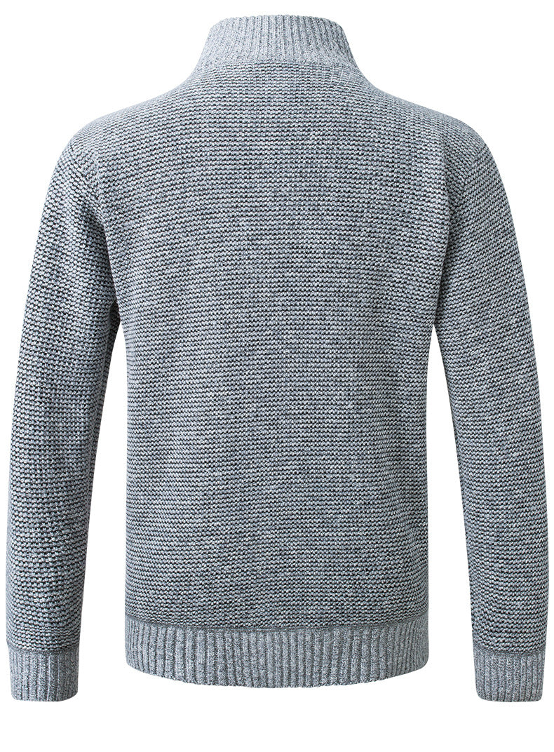 Slim fit men's autumn winter jacket with stand collar, zipper, solid design, thick warm material, from The Clothing Company Sydney.