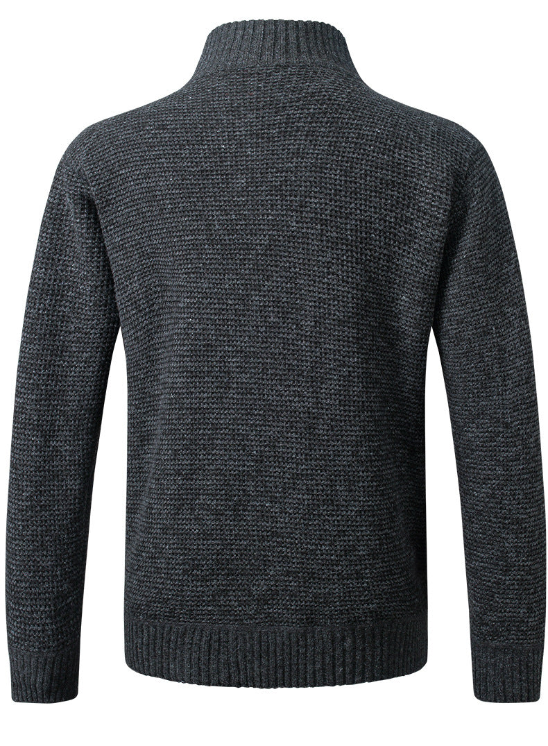 Slim fit men's autumn winter jacket with stand collar, zipper closure, solid design, warm thick fabric, from The Clothing Company Sydney