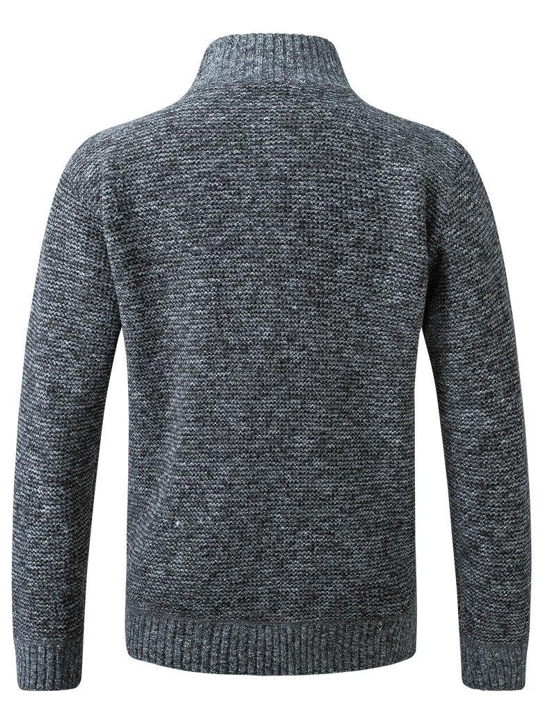 Slim fit men's autumn winter jacket with stand collar, zipper, and solid thick warm fabric by The Clothing Company Sydney.