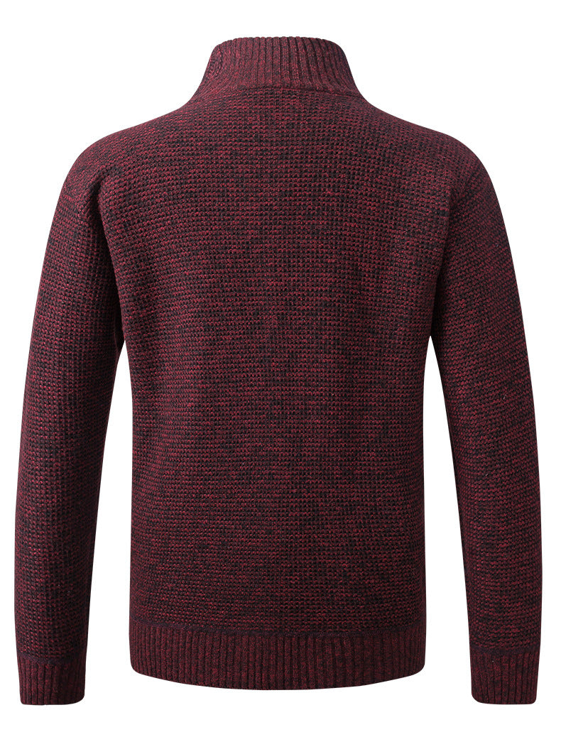 Slim fit men's autumn winter jacket with stand collar, zipper, solid color, thick warm top from The Clothing Company Sydney