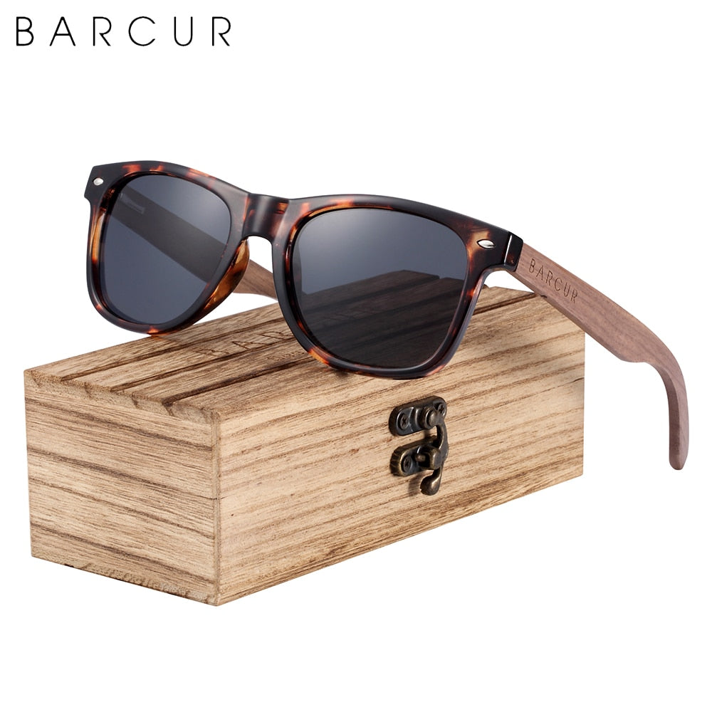 Black walnut wood polarized sunglasses for men with UV400 protection, stylish eyewear accessory by The Clothing Company Sydney