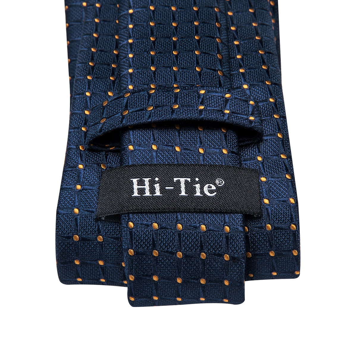 Blue silk men's business tie with dot pattern, plaid design, and matching cufflinks from The Clothing Company Sydney.