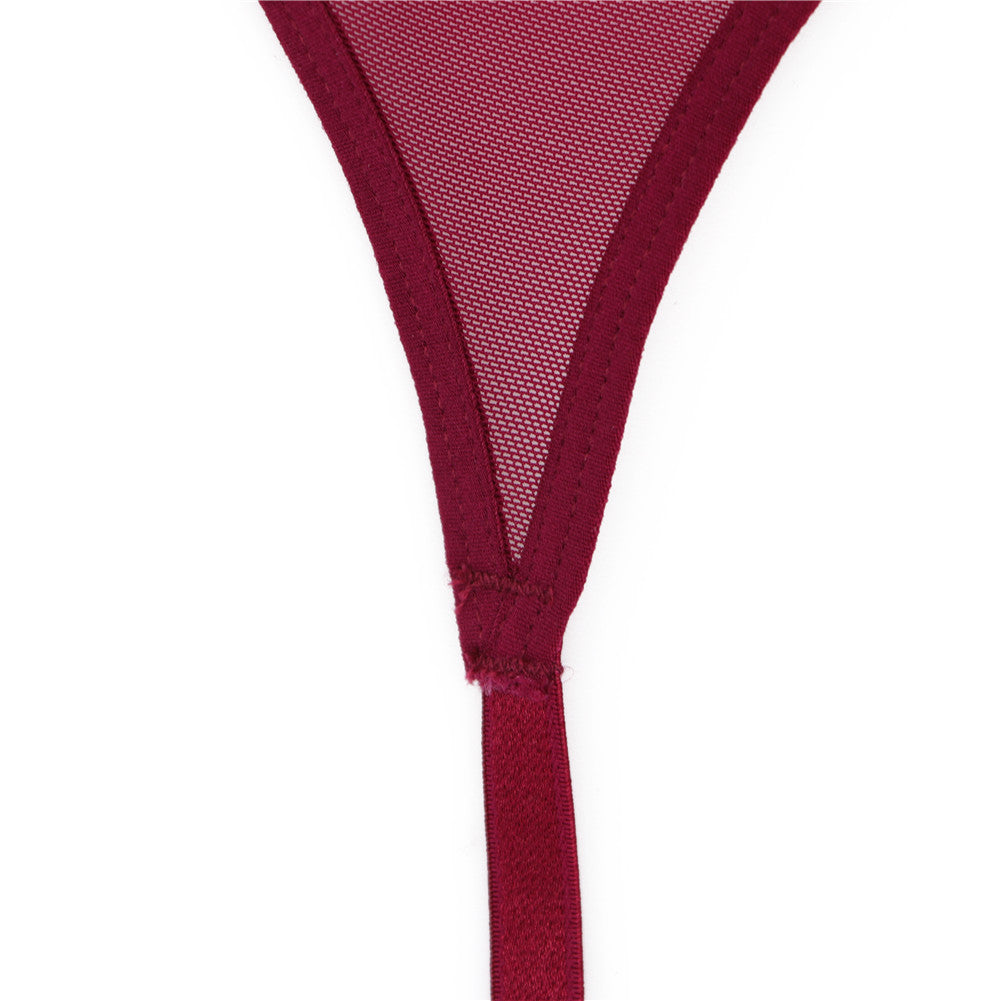 Ultra-thin transparent yarn lingerie set with bras, garters, thongs, and stockings from The Clothing Company Sydney.