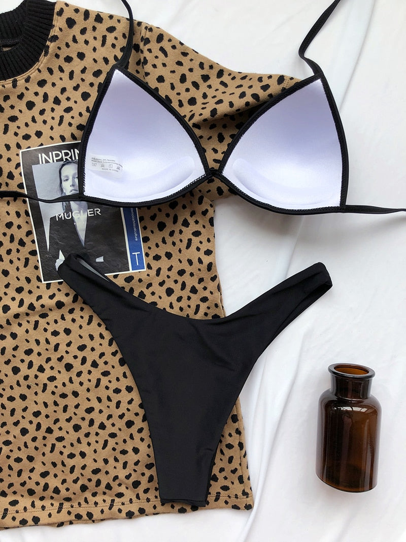 Two-piece swimsuit by The Clothing Company Sydney featuring a micro bikini design, push-up style, perfect for beachwear.
