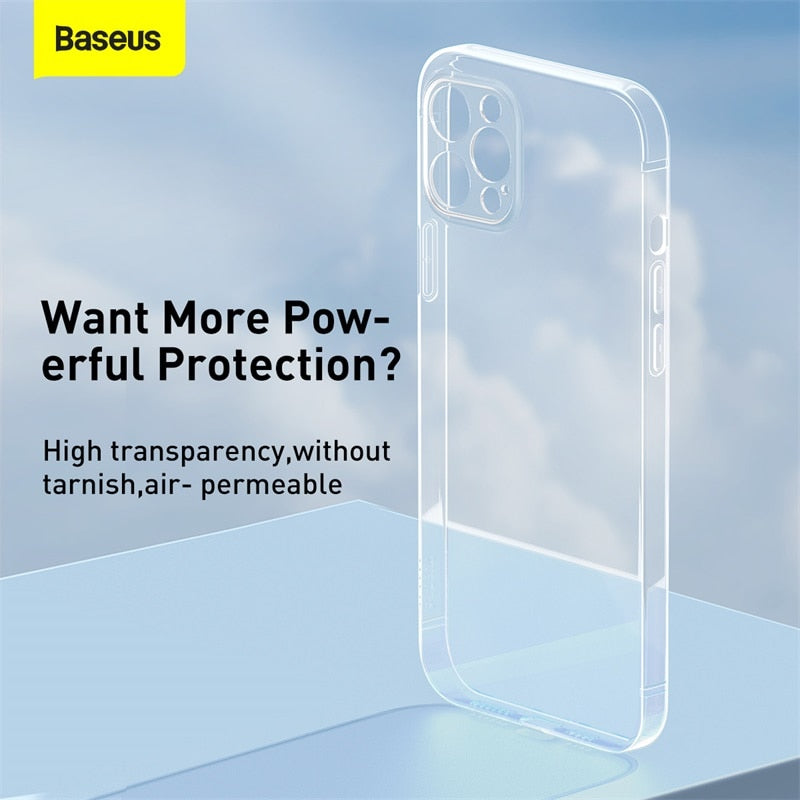 Transparent phone case for iPhone 12, 11, 13, 14, and 13 Pro Max from The Clothing Company Sydney, with full lens protection.