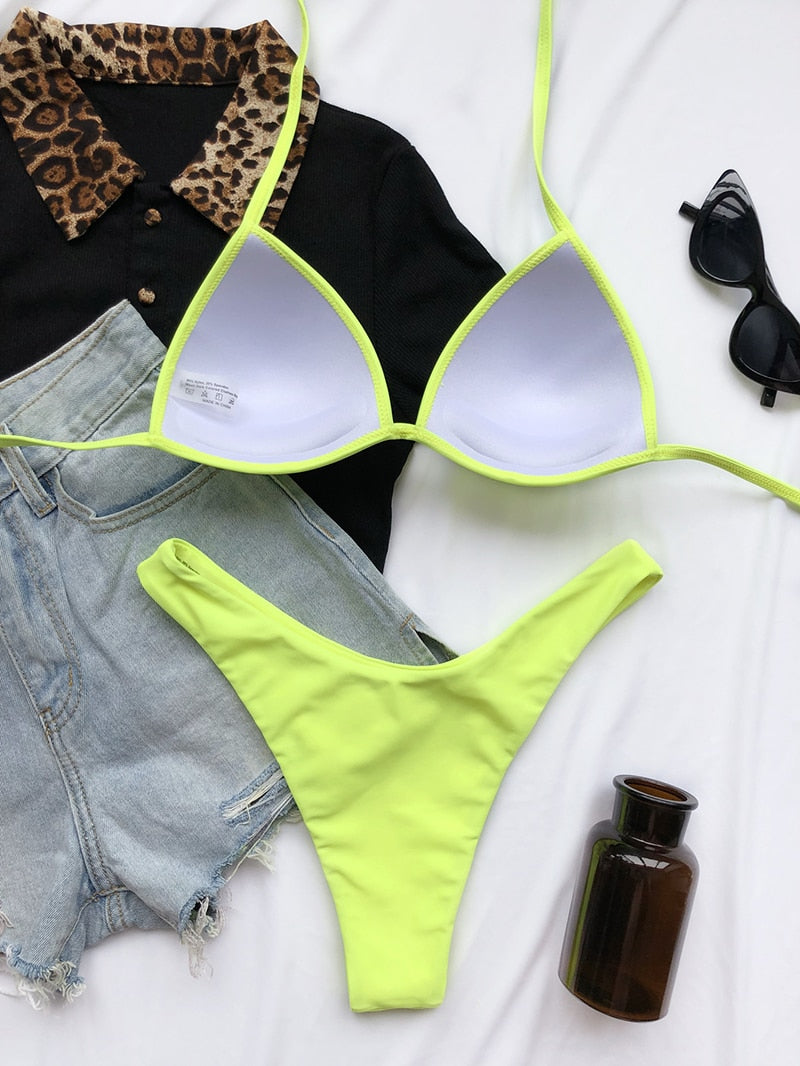 Two-piece swimwear bikini from The Clothing Company Sydney featuring a micro bikini design with push-up cups, ideal for beachwear.