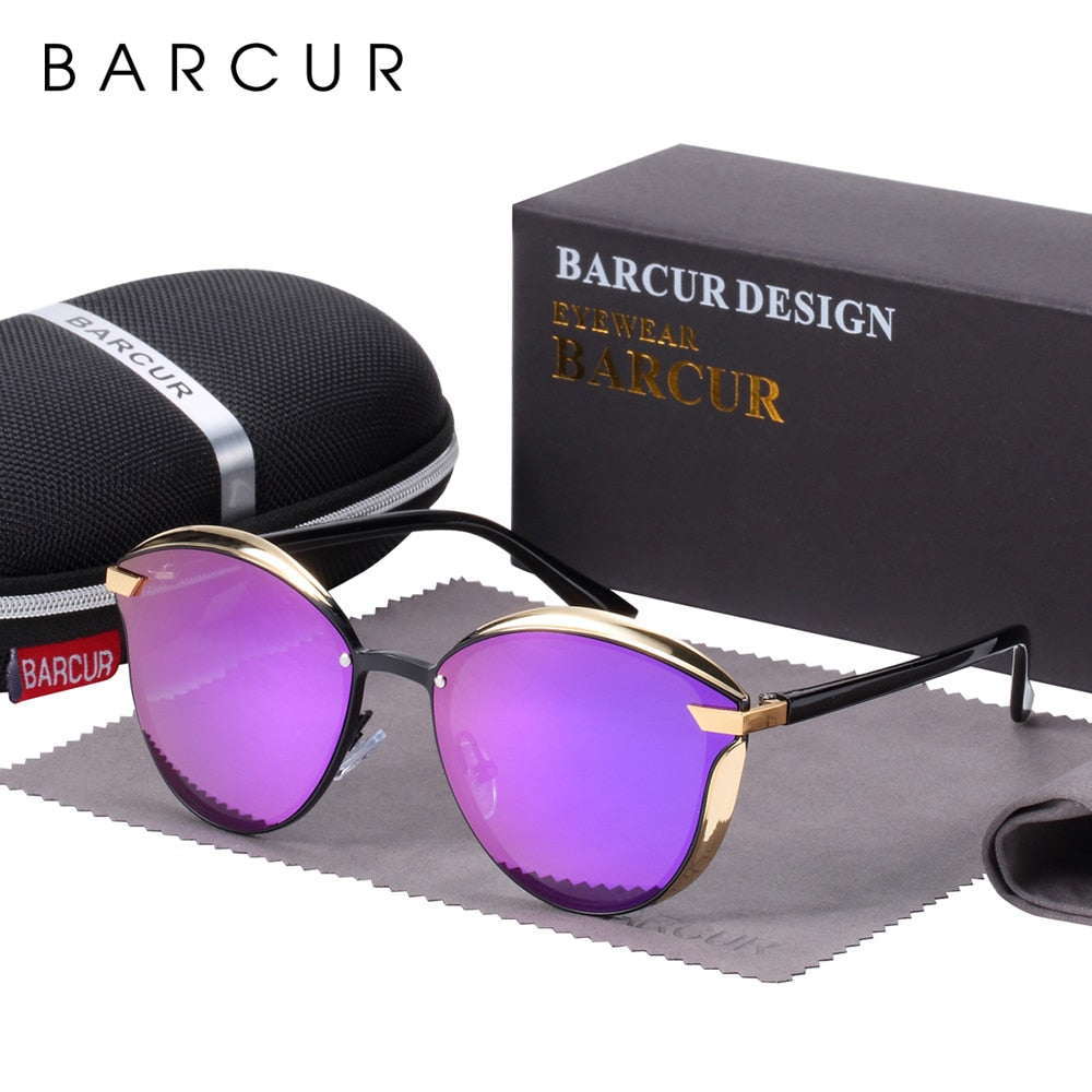 Fashion polarized women's round sunglasses with dark lenses and stylish frame, perfect for ladies' accessories.