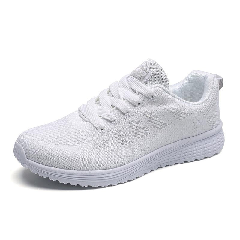 Lace-up women's platform sneakers by The Clothing Company Sydney featuring breathable fabric and vulcanized sole for casual wear.