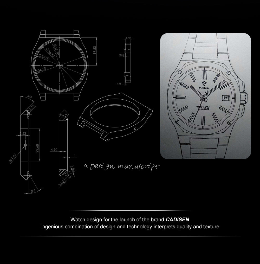 Cadisen men's diver watch with retro luxury design, sapphire crystal, automatic MIYOTA 8215 movement, German-inspired, 10Bar water resistance.