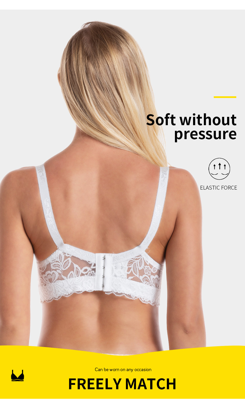 Plus size lace push-up bra set by The Clothing Company Sydney, backless bralette lingerie with supportive cups and intricate lace details.