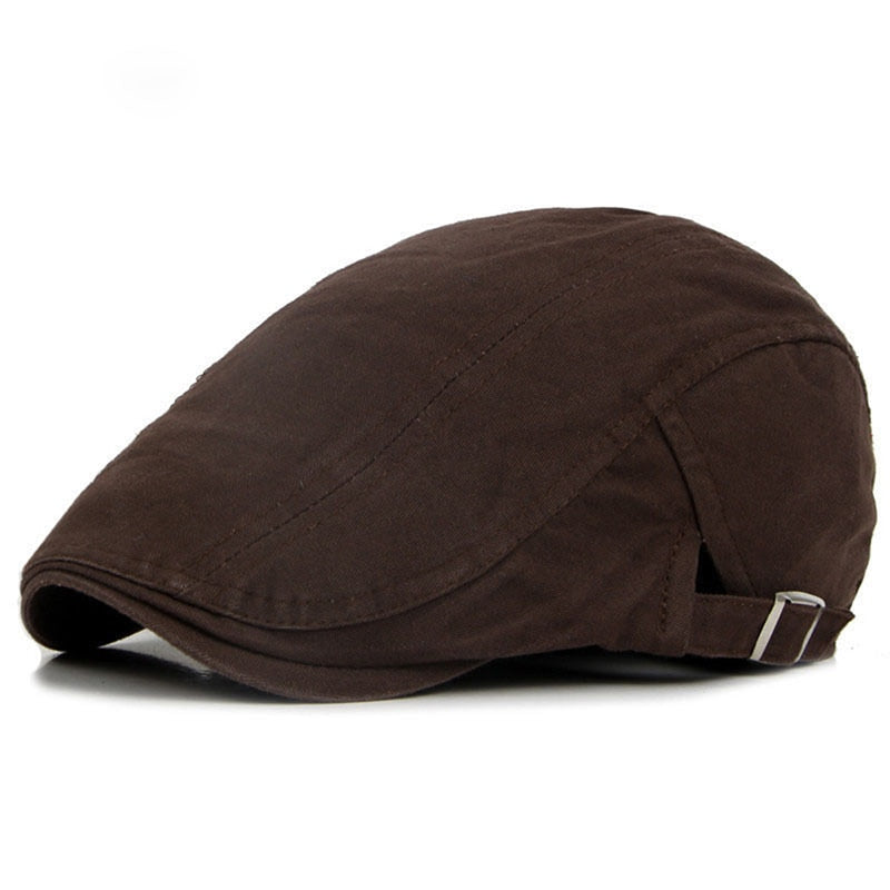 Plaid cotton flat cap for men and women, summer sun hat with adjustable fit, stylish newsboy and beret cap by The Clothing Company Sydney