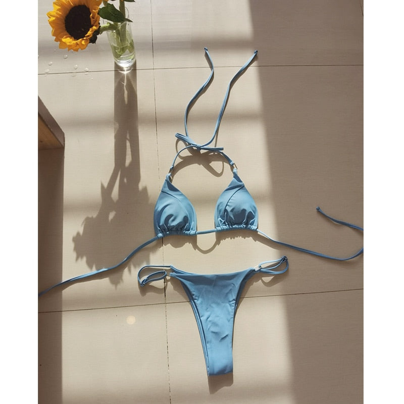 2 Piece Leopard Print Bikini Set Beach Outing Swimming Swimwear Thong Bikini Swimsuits The Clothing Company Sydney