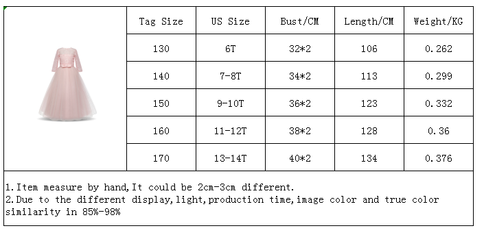 Kid Wedding Dresses for Girls Elegant Flower Princess Long Gown Baby Girl Christmas Dress Size 6 12 14 Years The Clothing Company Sydney