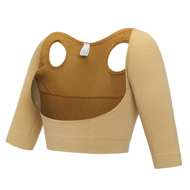 Black arm shaper and back support shapewear from The Clothing Company Sydney, designed to contour arms, back, and shoulders.
