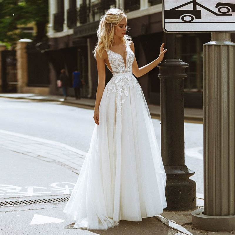 A line on sale simple wedding dress