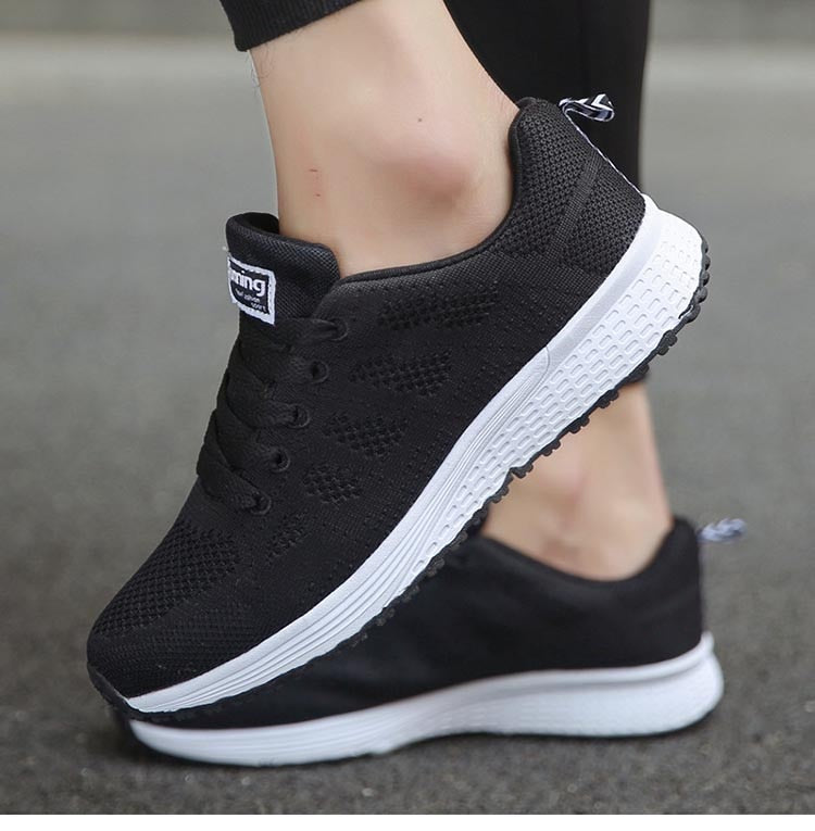 Lace-up women's fashion sneakers with platform sole, breathable vulcanized shoes by The Clothing Company Sydney.