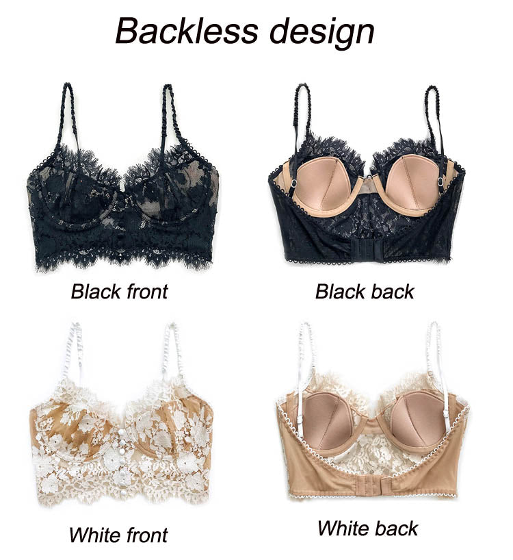 Ultra thin lace lingerie set from The Clothing Company Sydney featuring a bralette, push-up brassiere, and matching panties.