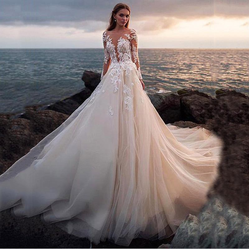 boho wedding dress sydney Modern Boho Wedding Gown with Long Sleeves