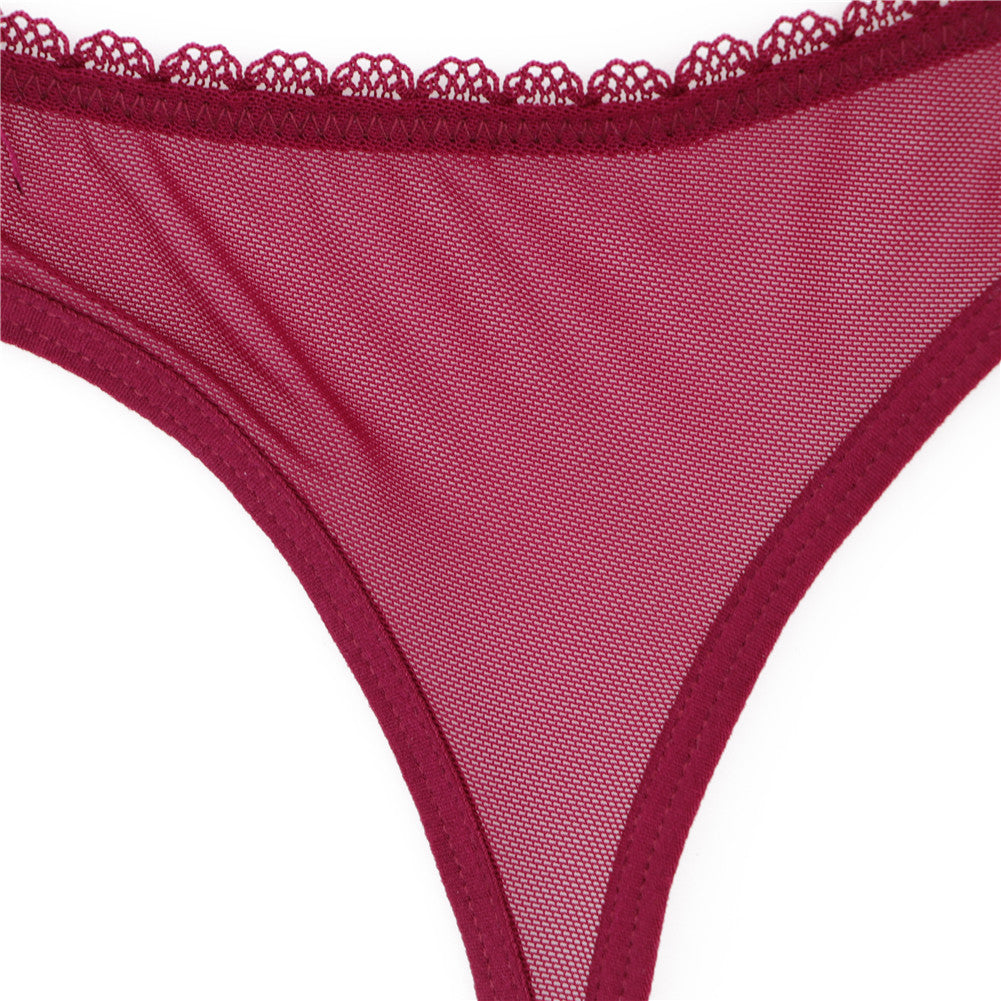 Ultra-thin transparent yarn lingerie set by The Clothing Company Sydney featuring bras, garters, thongs, and stockings.