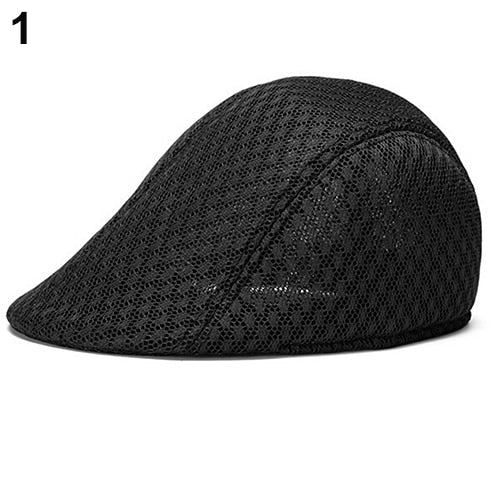 Cotton plaid flat cap for men and women, summer sun hat with adjustable fit, newsboy style from The Clothing Company Sydney