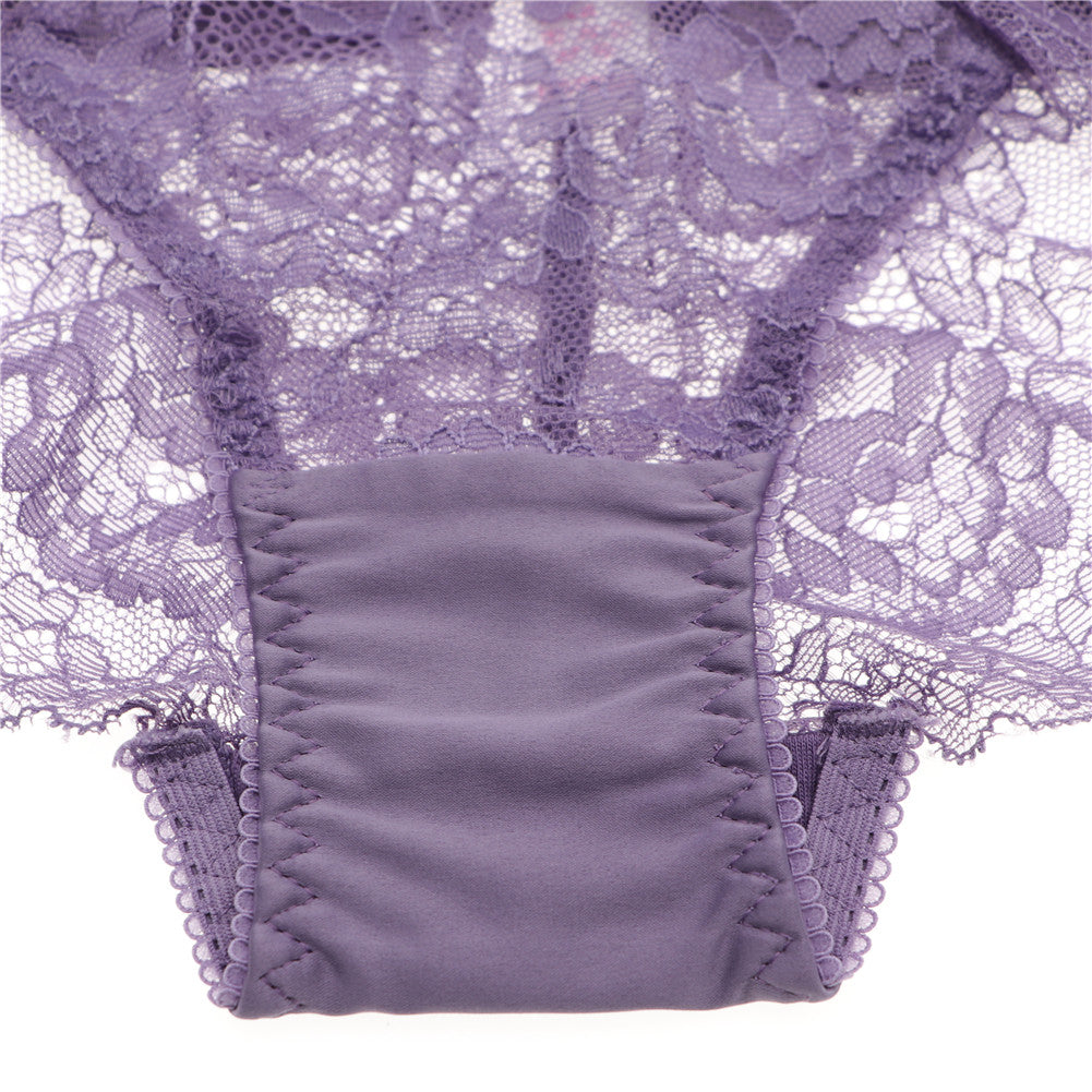 Plus size lace lingerie set with floral bowknot details, includes bra, panties, and garter from The Clothing Company Sydney.