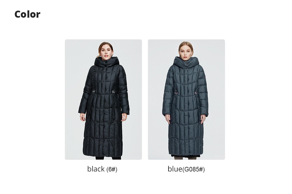 Women's winter plaid parka coat by The Clothing Company Sydney, long warm hooded thick jacket in large sizes