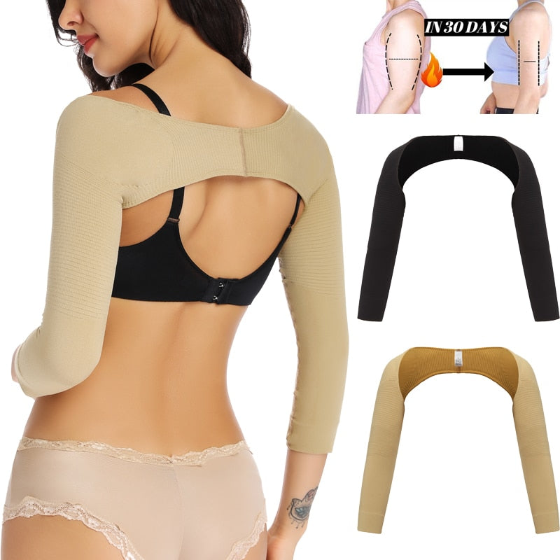 The Clothing Company Sydney arm shaper and back support shapewear, showing a sleek body-contouring design with shoulder correction features.