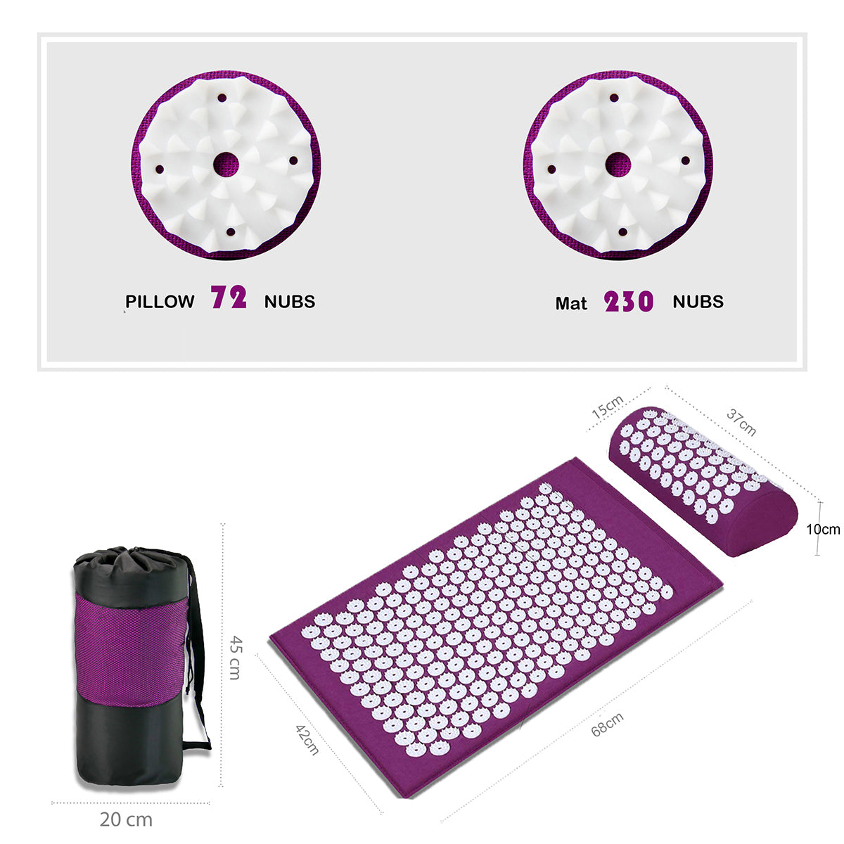 Acupressure Mat Massage Relieve Stress Back Body Pain Spike Cushion Yoga Acupuncture Mat The Clothing Company Sydney