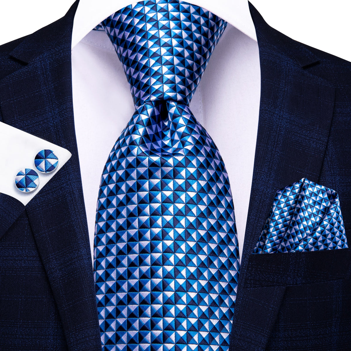 Blue silk men's necktie from The Clothing Company Sydney, 8.5cm wide, ideal for formal, wedding, or business attire.