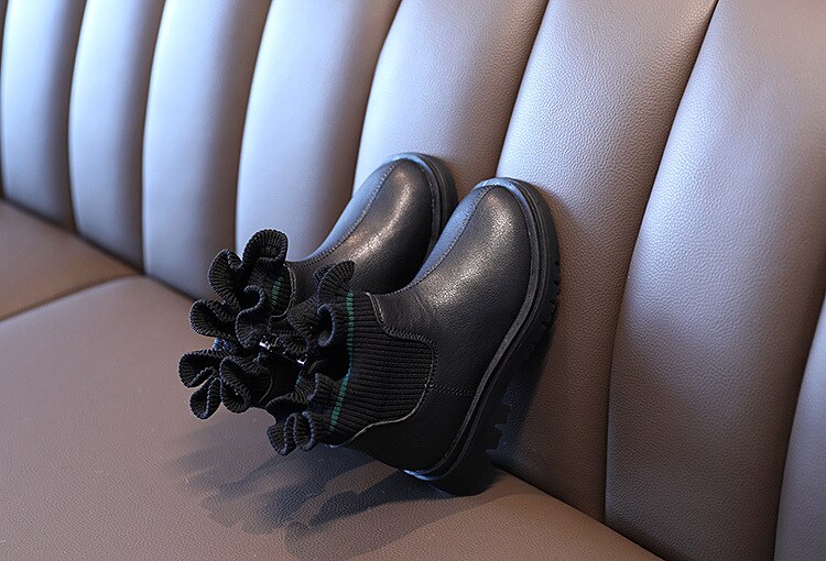 Soft leather flower girl boots for kids by The Clothing Company Sydney, plush warm winter shoes for boys and girls.