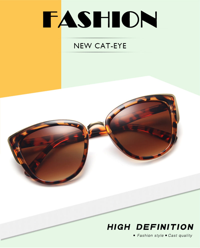 Cateye women’s vintage leopard sunglasses by The Clothing Company Sydney with anti-glare UV400 lenses and stylish fashion design.