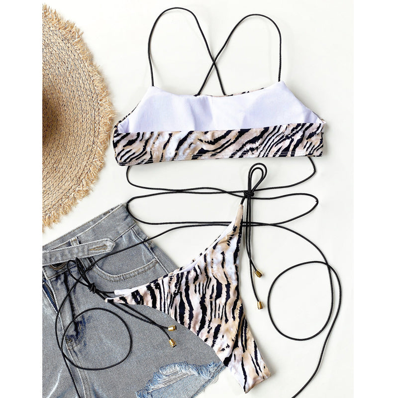 Bandeau bikini Print swimsuit String swimwear Bandage bathing suit Brazilian 2 pieces set Clothing Company Sydney