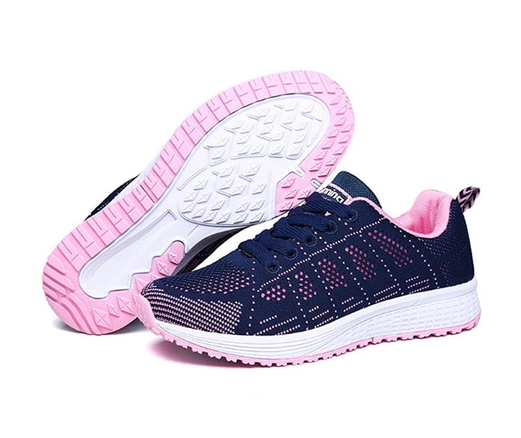 Women's lace-up fashion sneakers with platform sole, breathable vulcanized shoes by The Clothing Company Sydney.