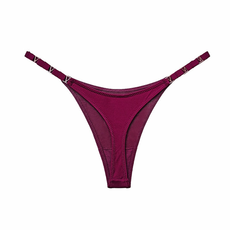 Seamless zebra floral thong lingerie by The Clothing Company Sydney, low-rise female G-string with metal buckle detail.