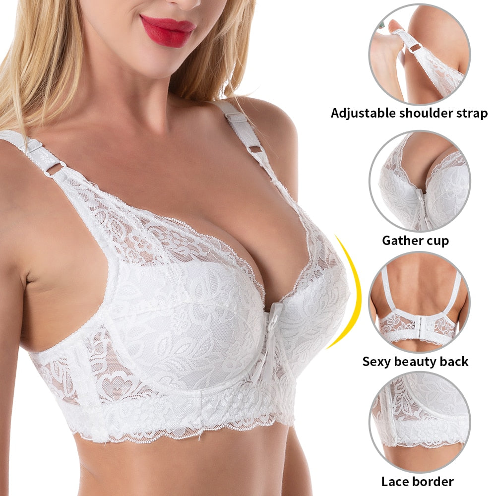 Plus size lace push-up bra from The Clothing Company Sydney, backless bralette lingerie with supportive cups and delicate lace details.
