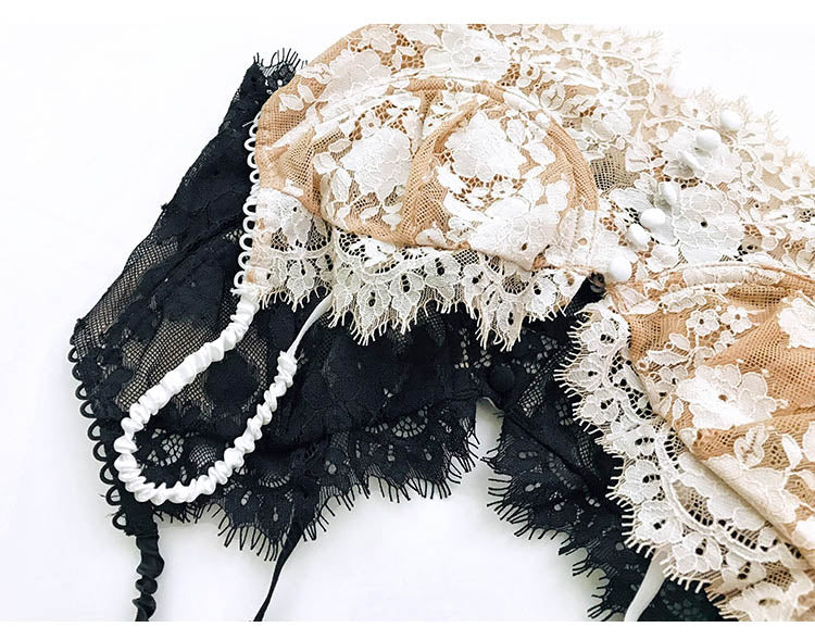 Ultra thin lace lingerie set with bralette and panties by The Clothing Company Sydney, featuring eyelash lace details.