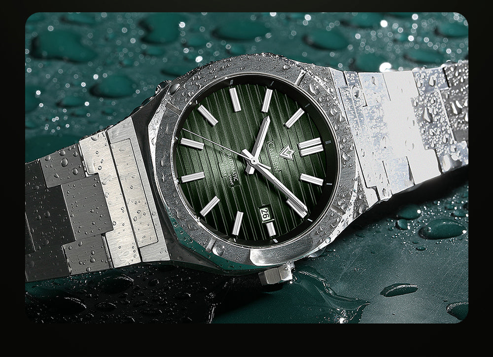 Luxury Cadisen diver watch with sapphire crystal, Miyota 8215 automatic movement, German design, men's mechanical watch, 10Bar water resistance.