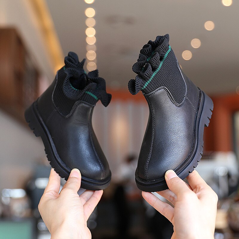 Kids flower girl boots by The Clothing Company Sydney, plush leather winter shoes for boys and girls with soft, warm lining.